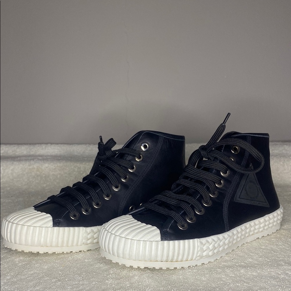 Jimmy Choo Black Leather High Top Trainer Sneakers (EUR 41 / US 8)
